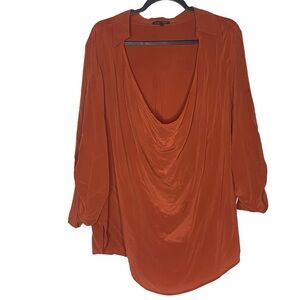 Eileen Fisher Drape Front Silk Top